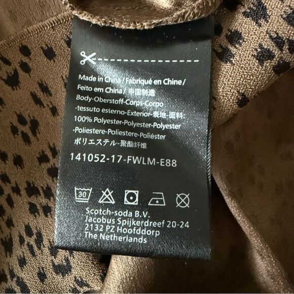 Scotch & Soda Brown Animal Print Ruffle Skirt Mini Dress Size M - Picture 8 of 9